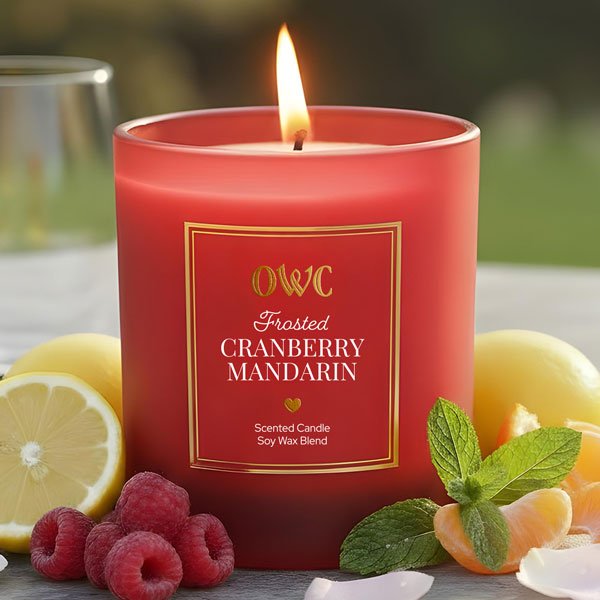 Frosted Cranberry Mandarin Candle - #themonogram manor #