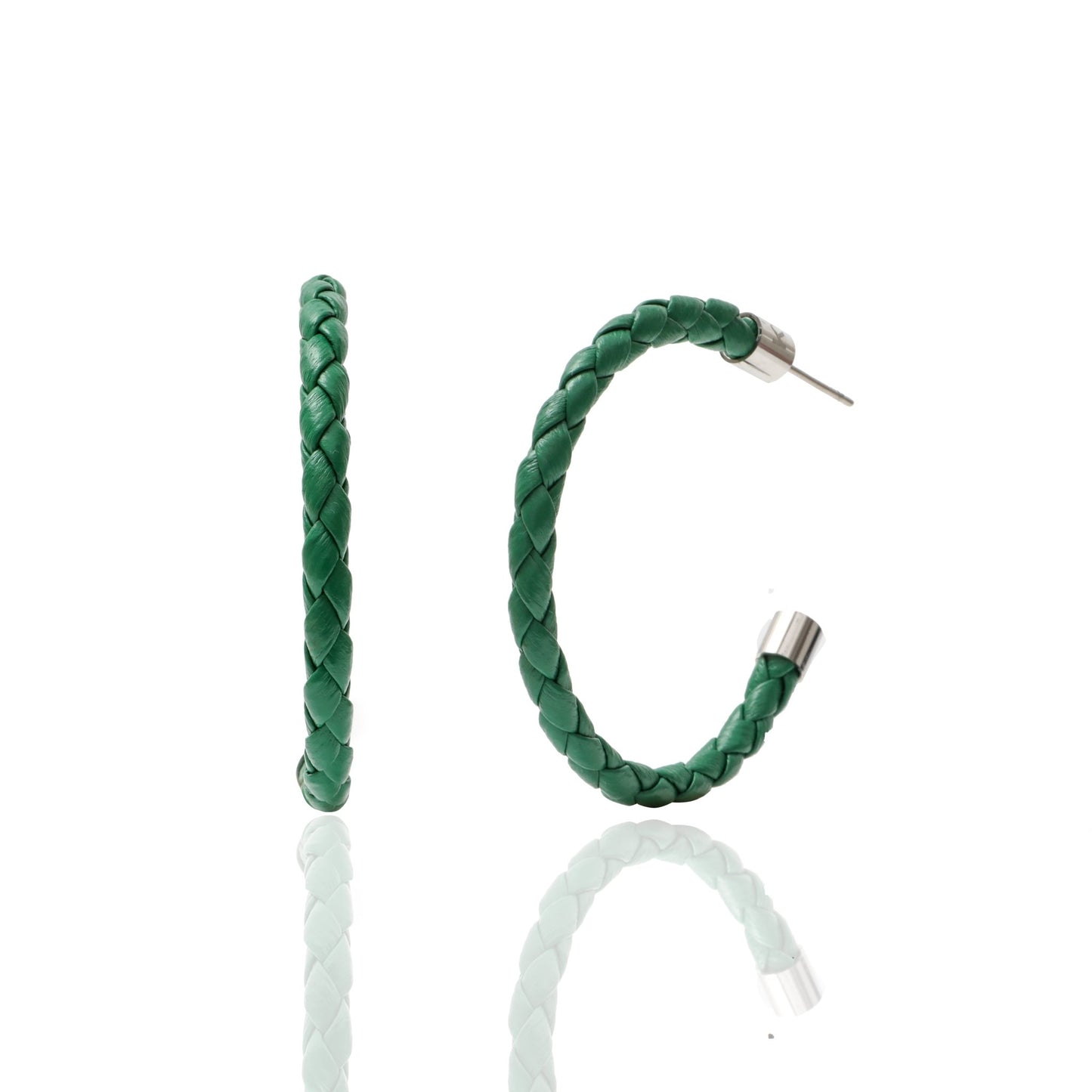 Kelly Green Braided Hoop Earrings - themonogram manor 