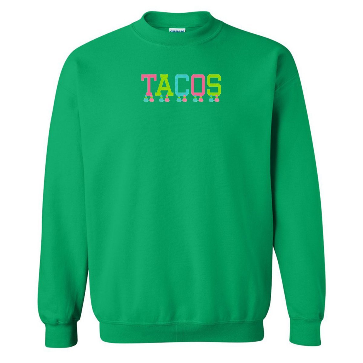Embroidered Tasseled 'Tacos' Sweatshirt - themonogram manor 
