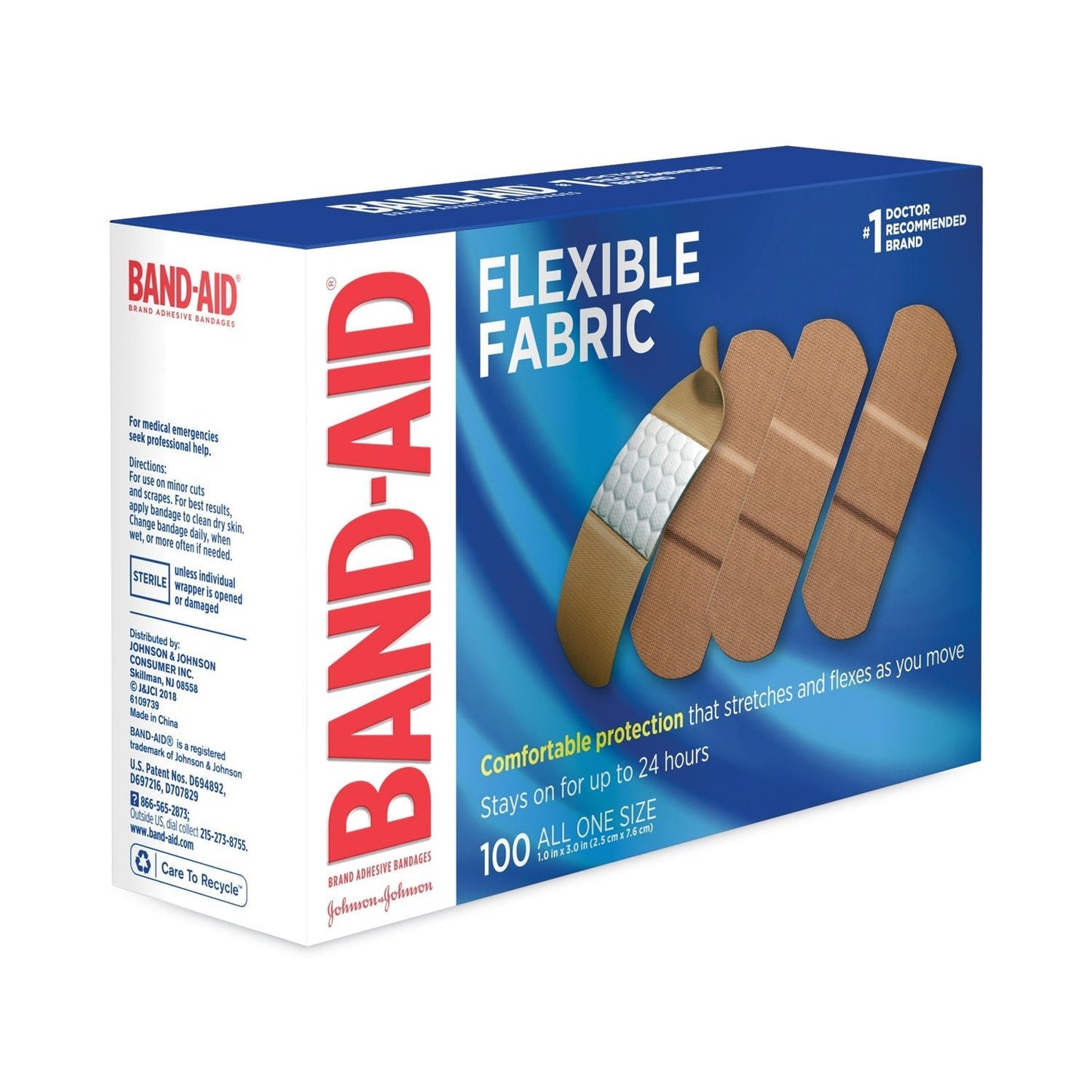 BAND - AID Flexible Fabric Adhesive Bandages, 1 x 3, 100/Box - themonogram manor 