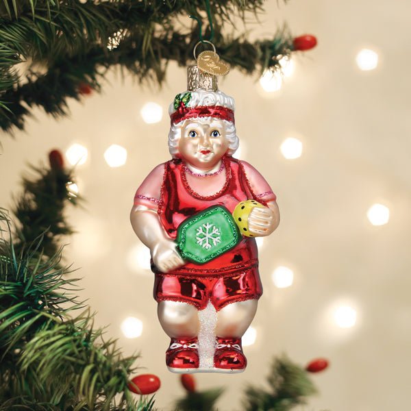 Pickleball Mrs. Claus Ornament - #themonogram manor #