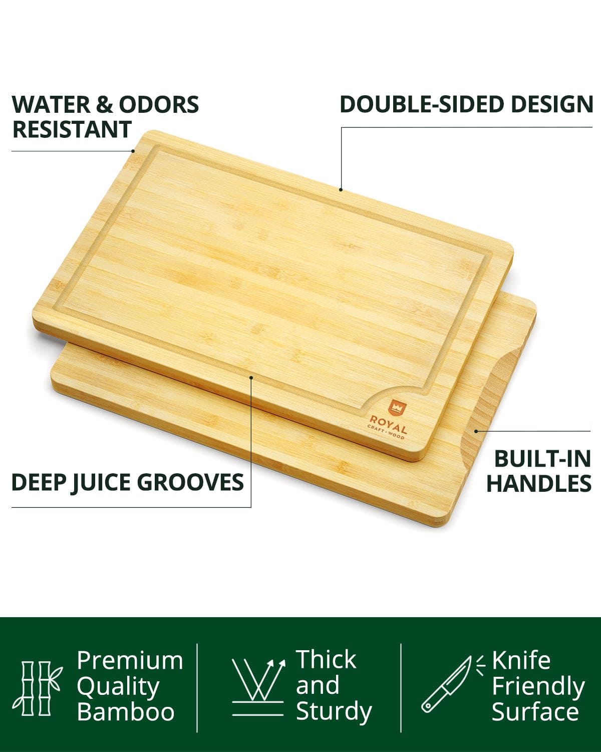 Cutting Board Set of 5, Bamboo - themonogram manor 