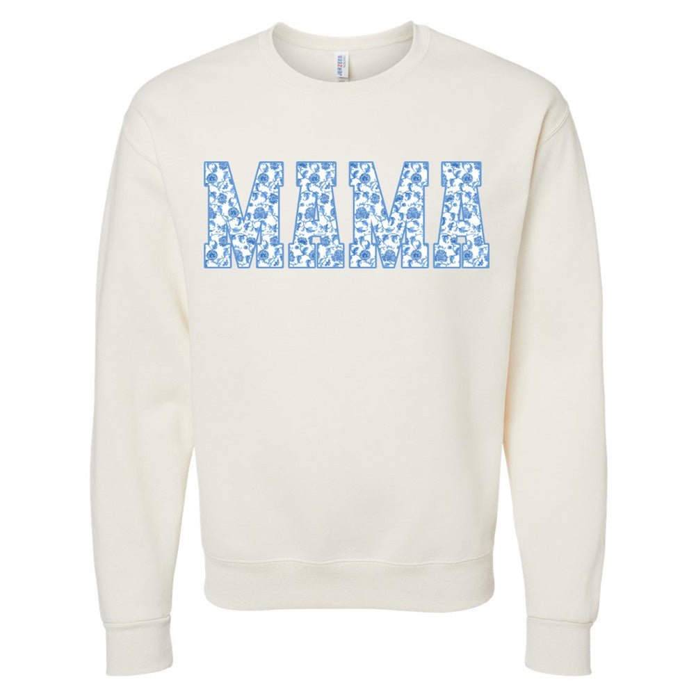 'Blue & White Chinoiserie 'Mama' Crewneck Sweatshirt - themonogram manor 