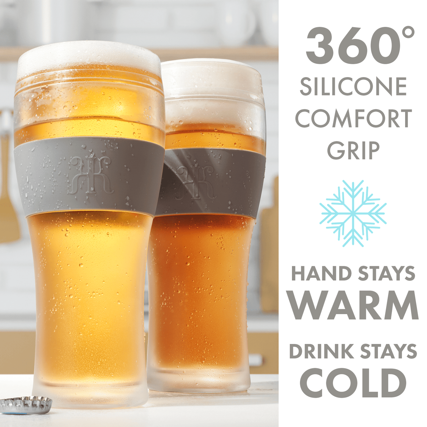 Barcelona Acrylic Cooling Beer Glassware, Set of 2 - themonogram manor 