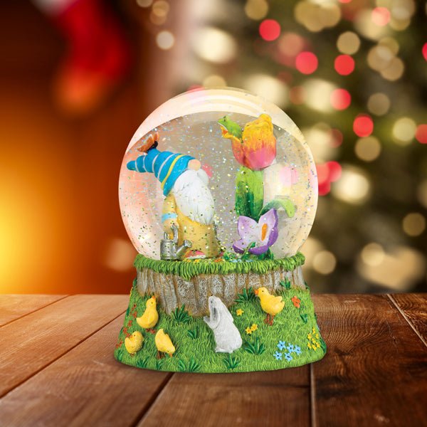 Spring Garden Gnome Snow Globe - themonogram manor 