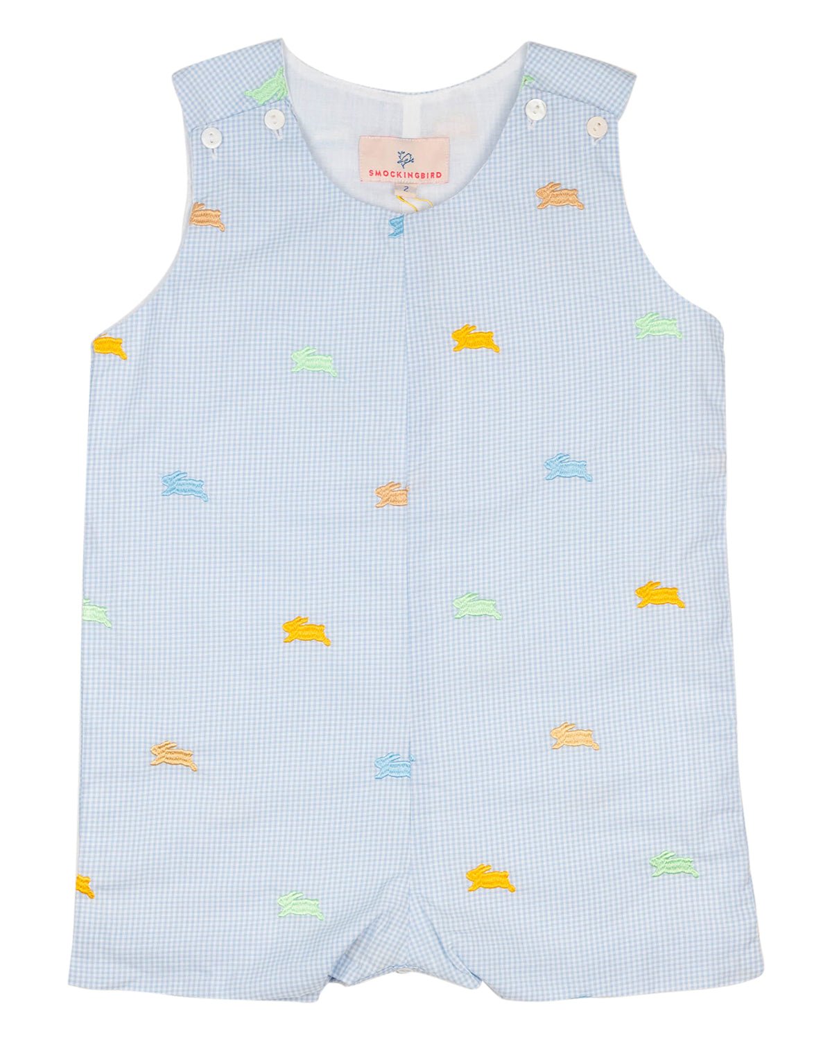 Colorful Bunnies Embroidered Shortall - FINAL SALE - themonogram manor 