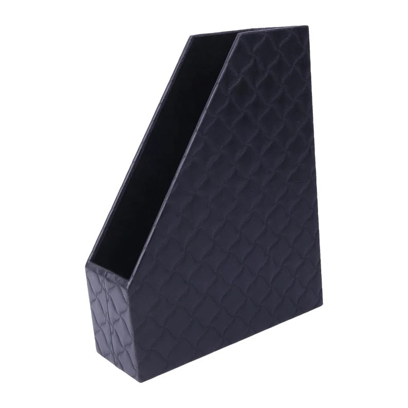 MOOG Faux Leather Magazines Holder - File Organizer - themonogram manor 