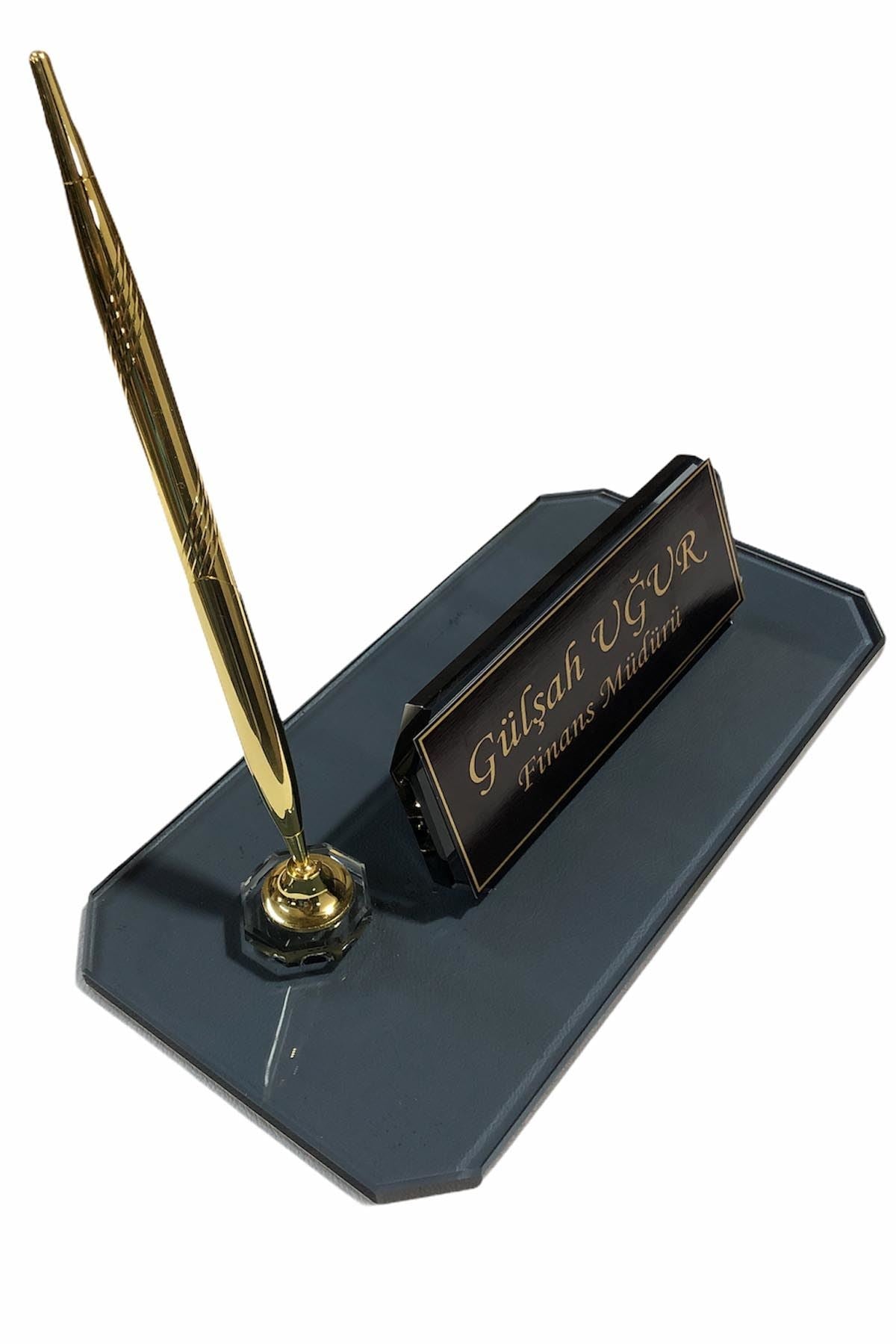 MOOG Glass Desk Name Plate - themonogram manor 