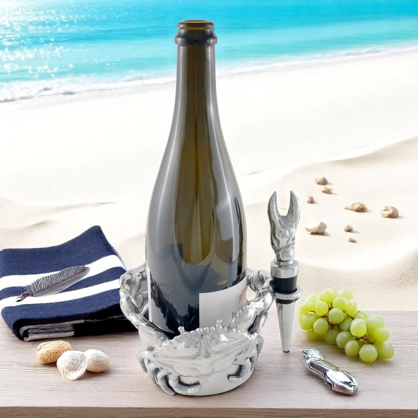 Crab Wine Caddy and Stopper Set - themonogram manor 