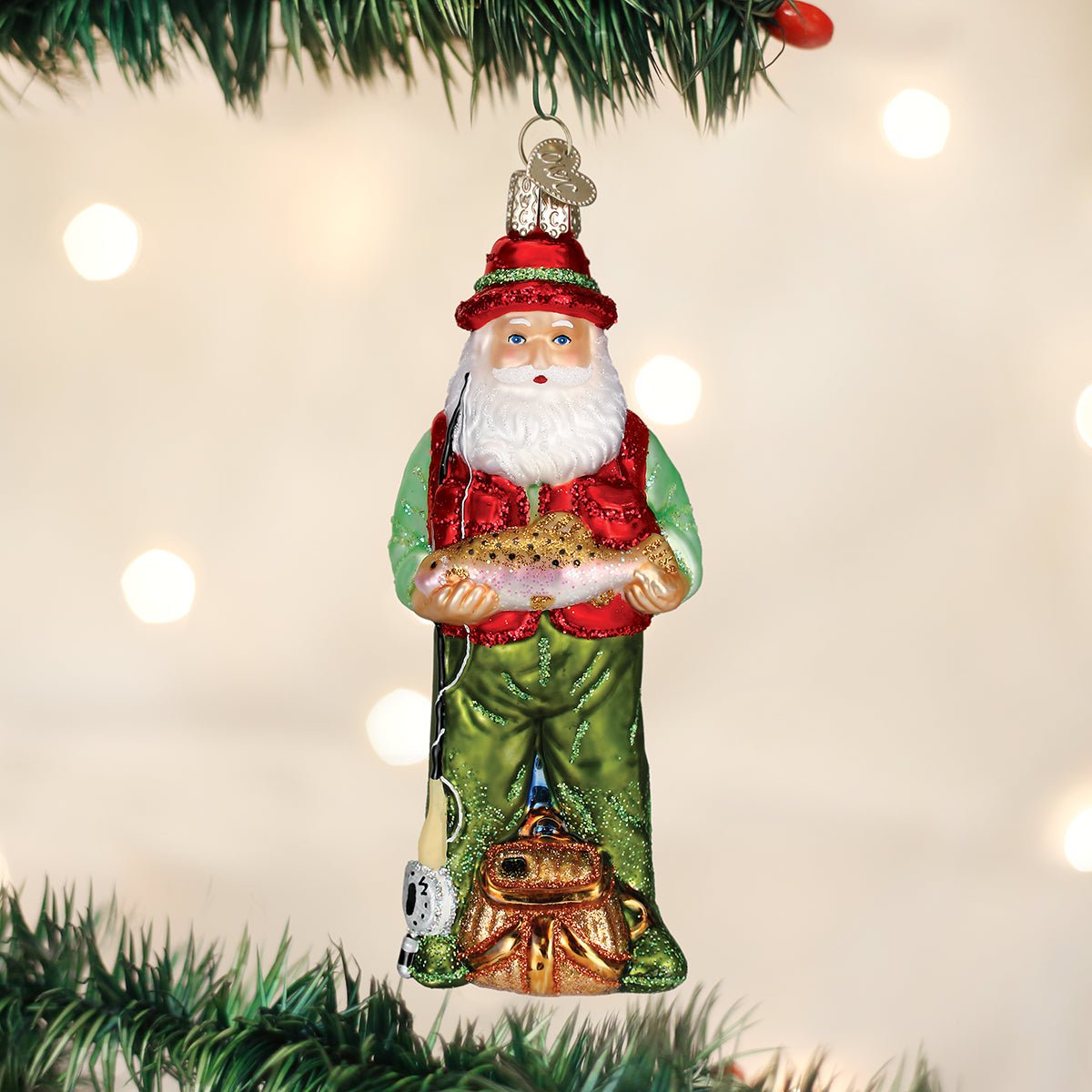 Fly Fishing Santa Ornament - themonogram manor 