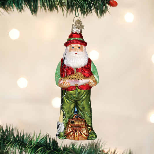 Fly Fishing Santa Ornament - themonogram manor 
