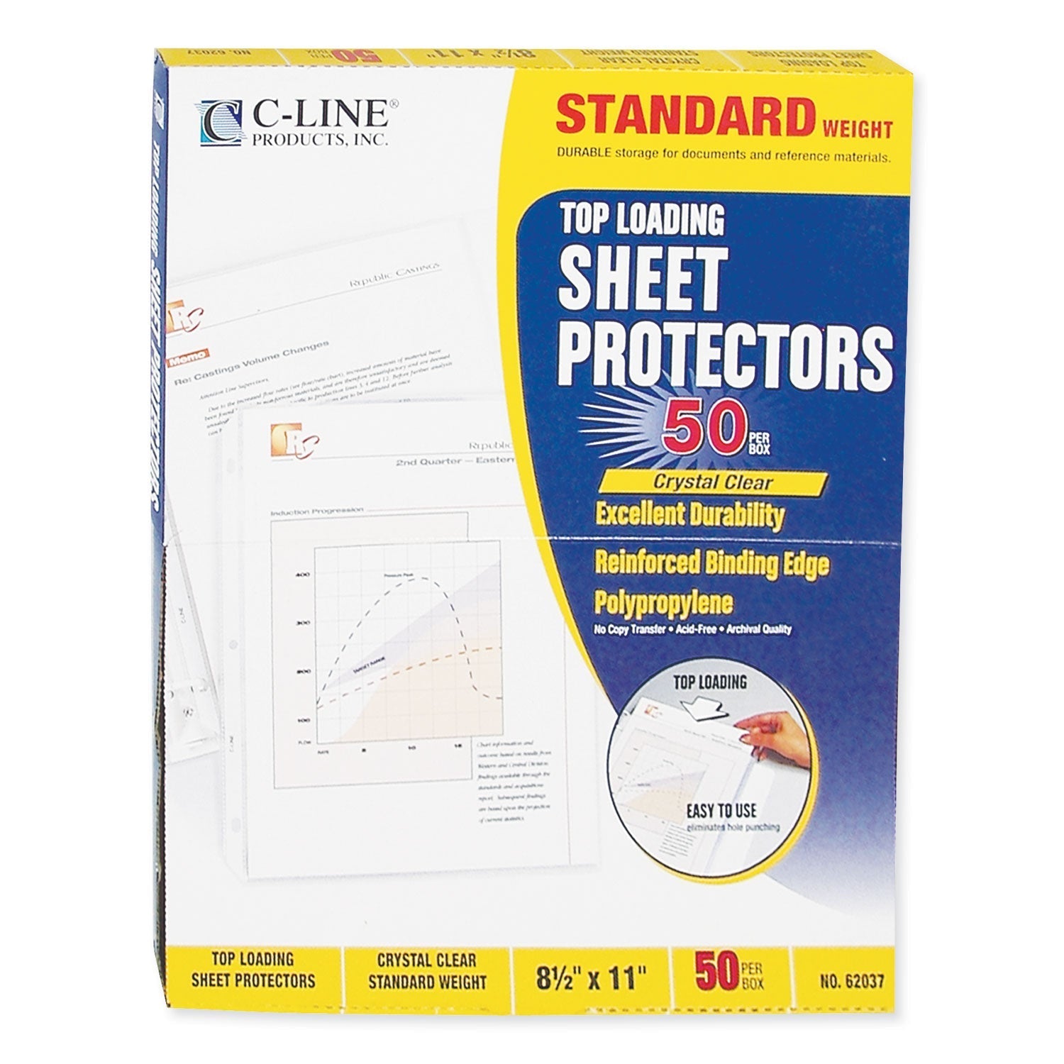 C - Line Standard Weight Polypropylene Sheet Protectors, Clear, 2", 11 x 8.5, 50/Box - themonogram manor 