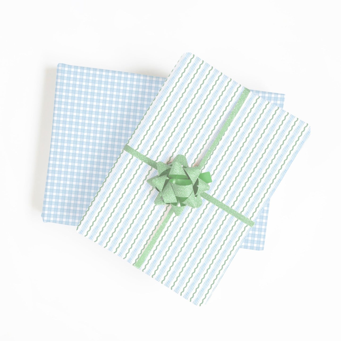 greenery stripe wrapping paper - themonogram manor 
