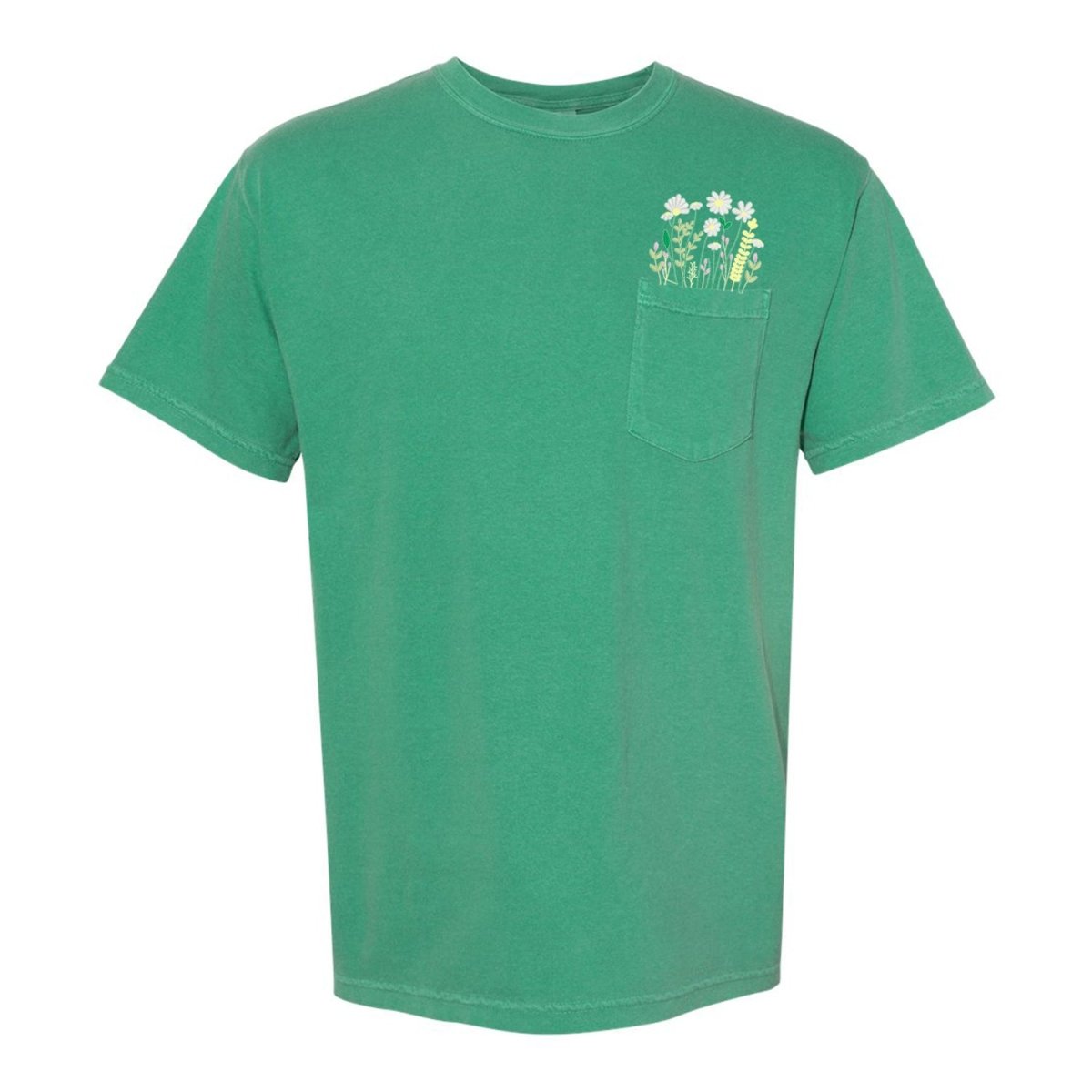 Embroidered 'Floral Pocket' Pocket T-Shirt - themonogram manor 