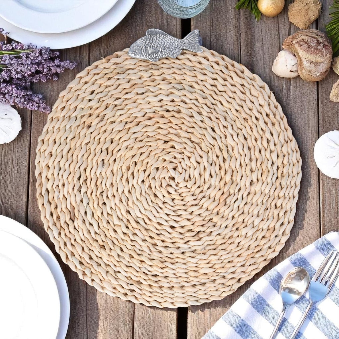 Fish Twisted Seagrass Placemats - set of 4 - themonogram manor 