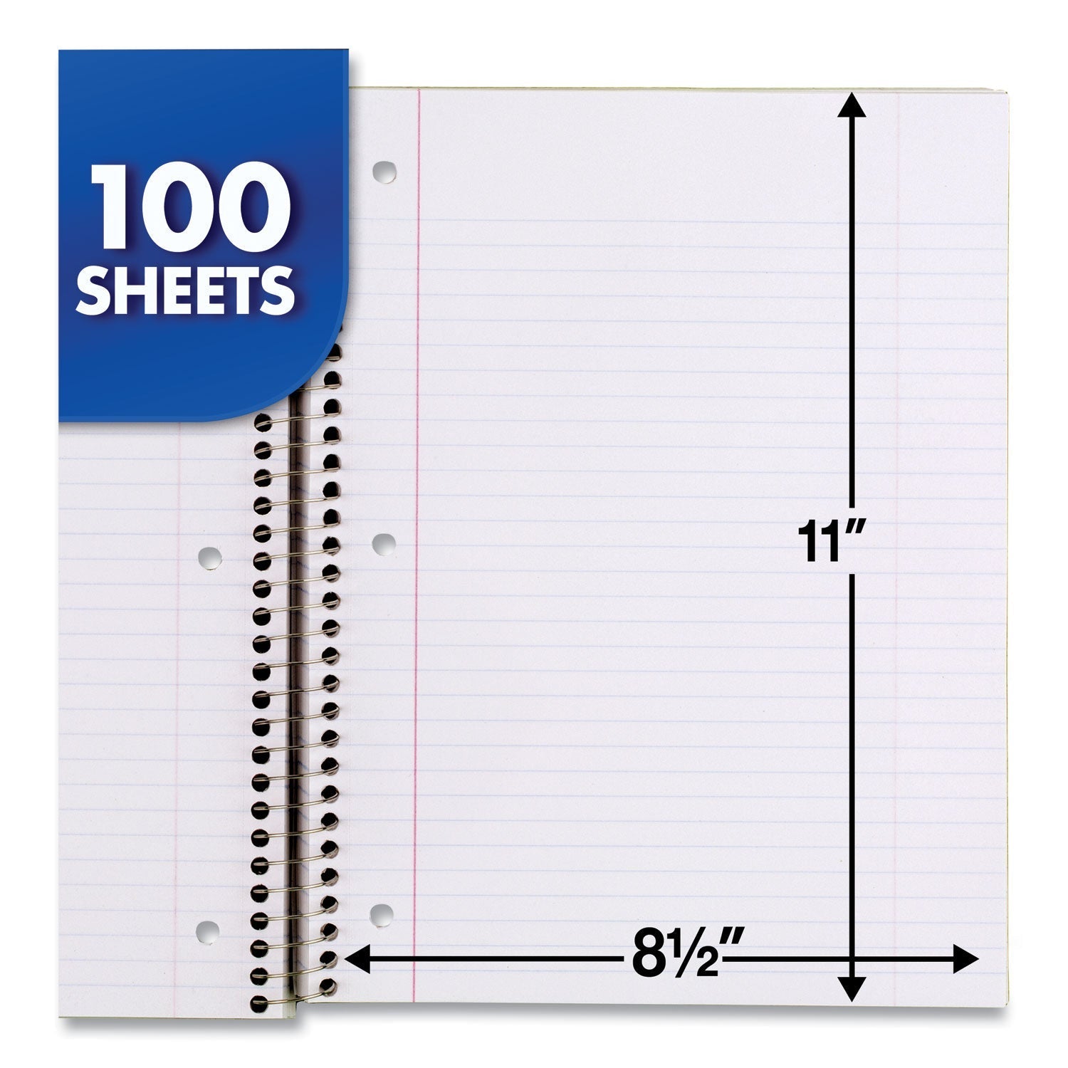 Mead Spiral Notebook, 3 - Hole Punched, 1 Subject, Medium/College Rule, Randomly Assorted Covers, 11 x 8, 100 Sheets - themonogram manor 