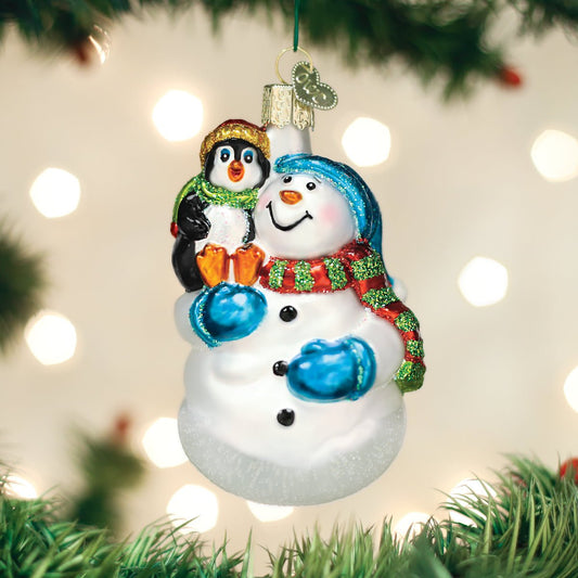 Snowman With Penguin Pal - themonogram manor 