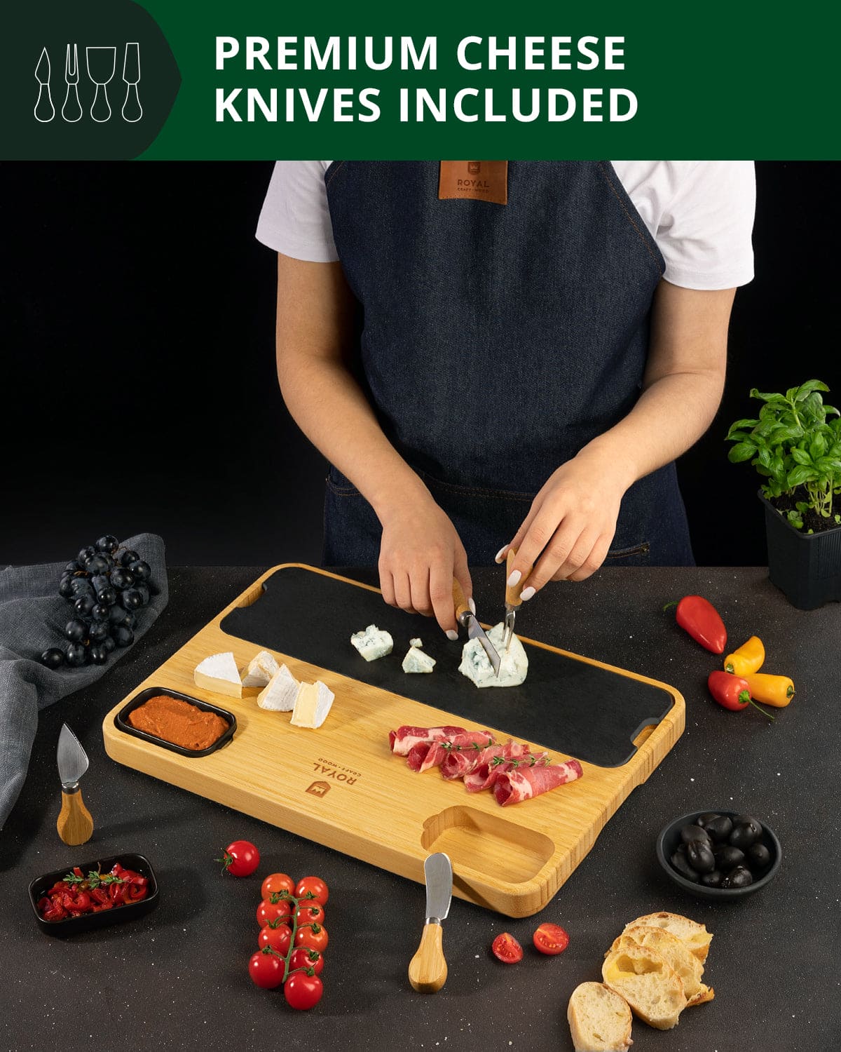 Cheese Board with Slate Plate - themonogram manor 