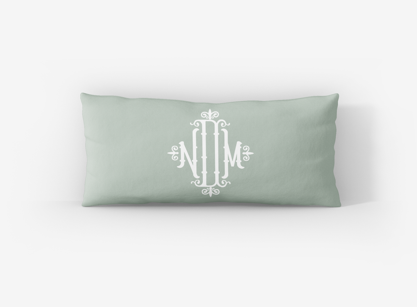 Wrapped in Lace x Nicole Speake Solid Bamboo Monogram Lumbar Pillow Cover - themonogram manor 