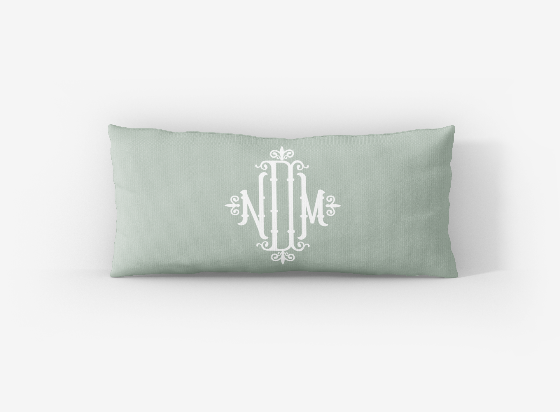 Wrapped in Lace x Nicole Speake Solid Bamboo Monogram Lumbar Pillow Cover - themonogram manor 