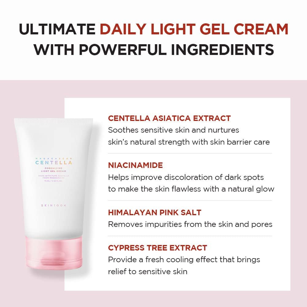 Madagascar Centella Poremizing Light Gel Cream 2.53 Fl.Oz (75Ml) | Tightens Pores | Soothes Irritated Skin - themonogram manor 