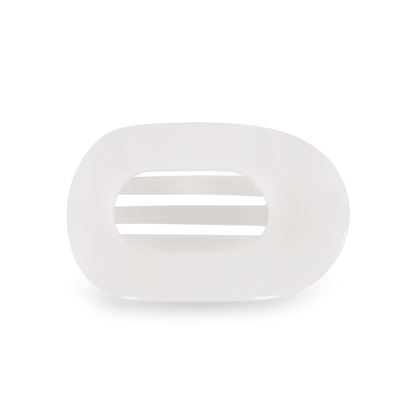 Coconut White Small Flat Round Hair Clip - themonogram manor 