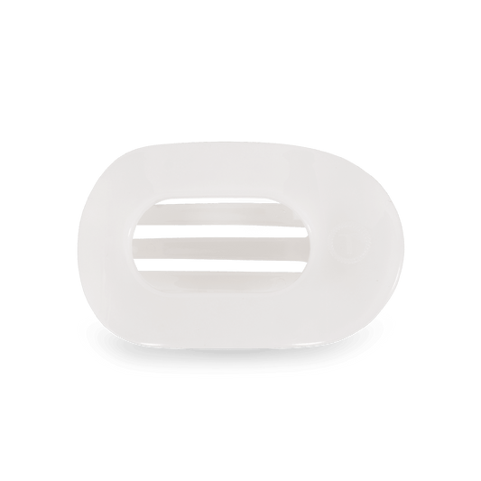 Coconut White Small Flat Round Hair Clip - themonogram manor 