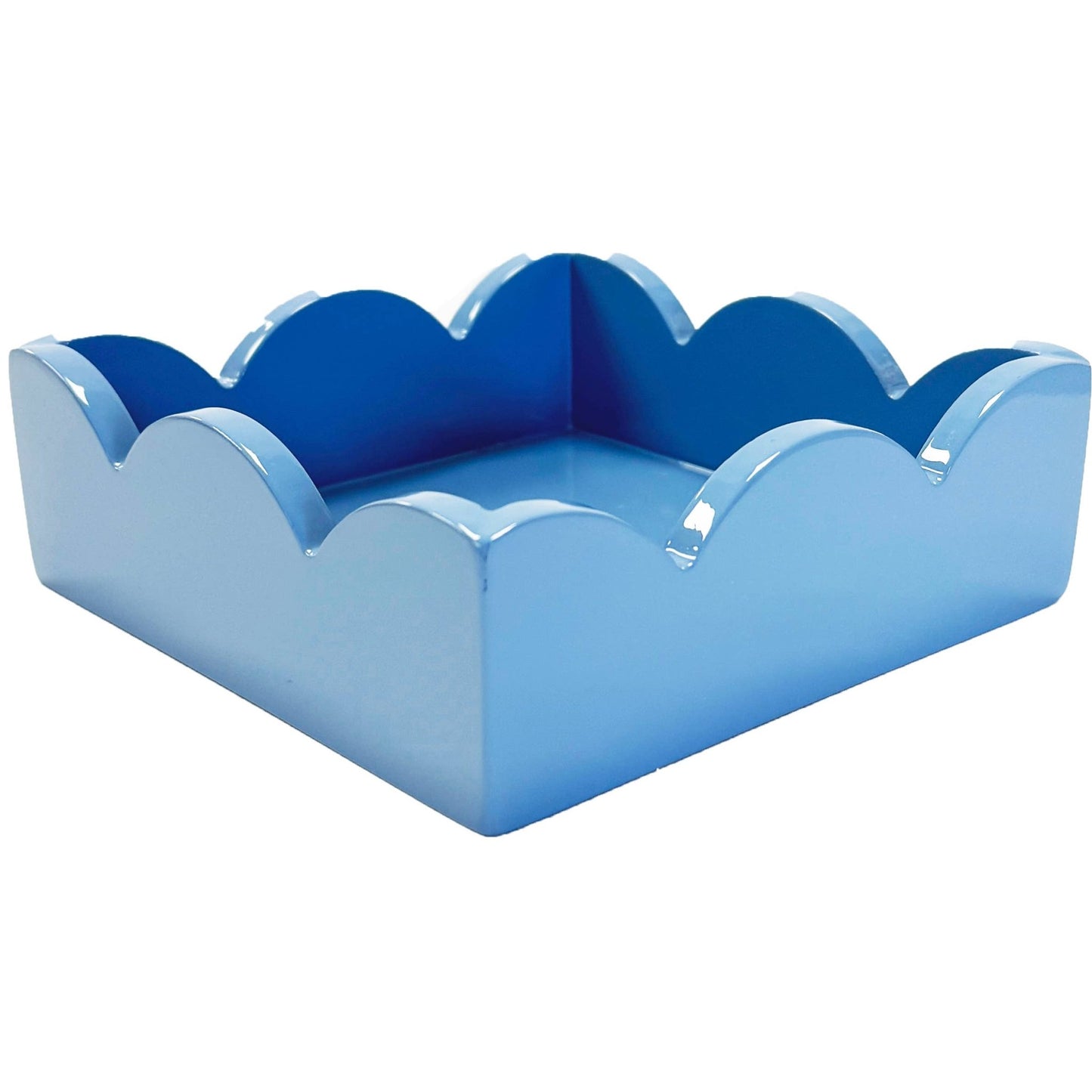 WH Lacquered Scalloped Napkin Holder | Cornflower - themonogram manor 