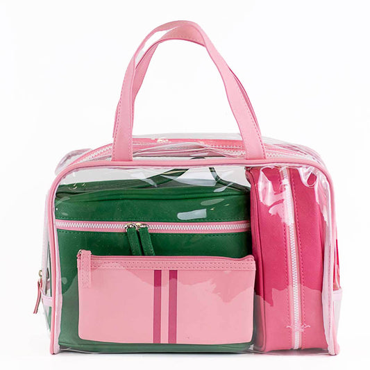 Livie Travel Gift Set Pink/Kelly 12x8x4.5 - themonogram manor 