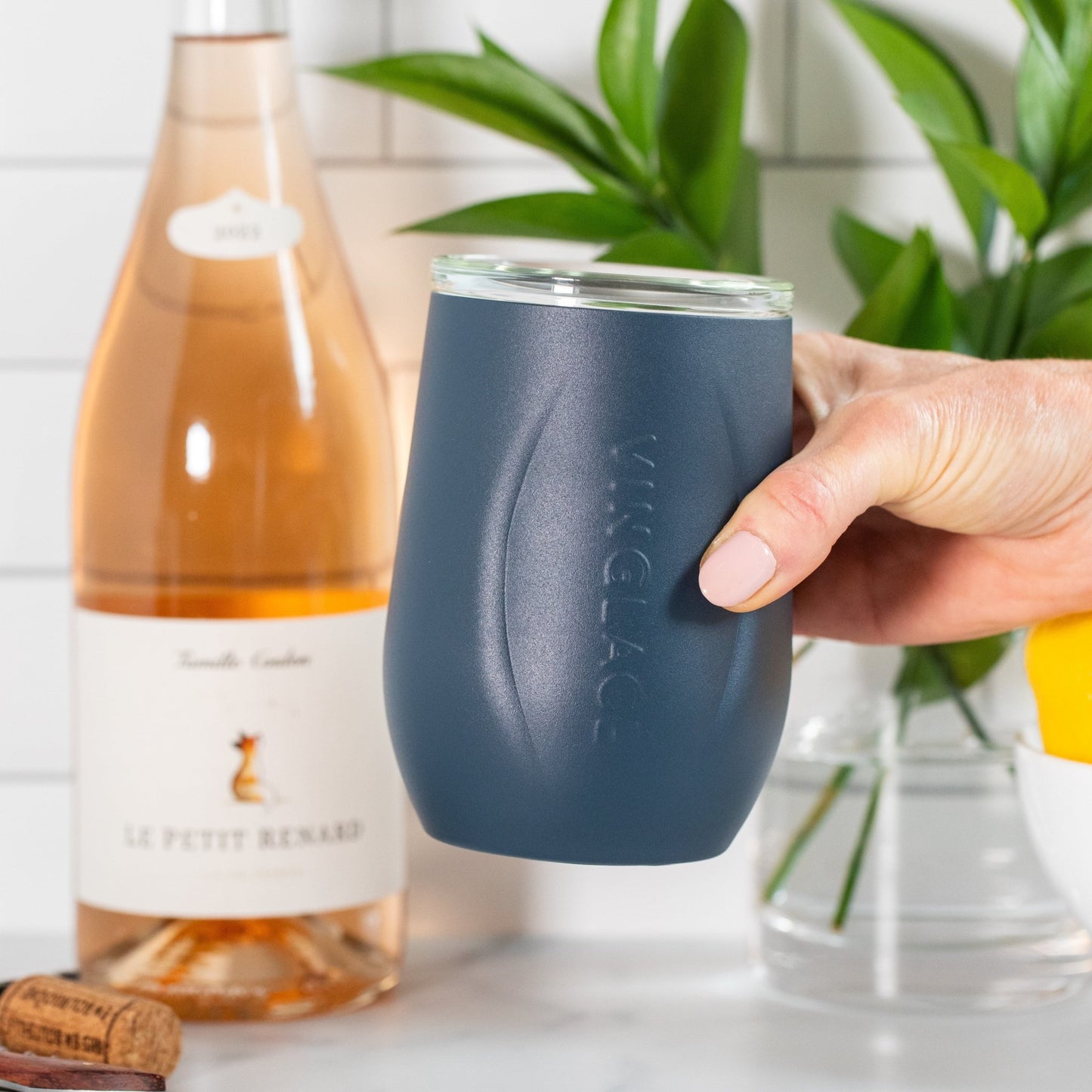 Glass Lined Wine Glass - themonogram manor 