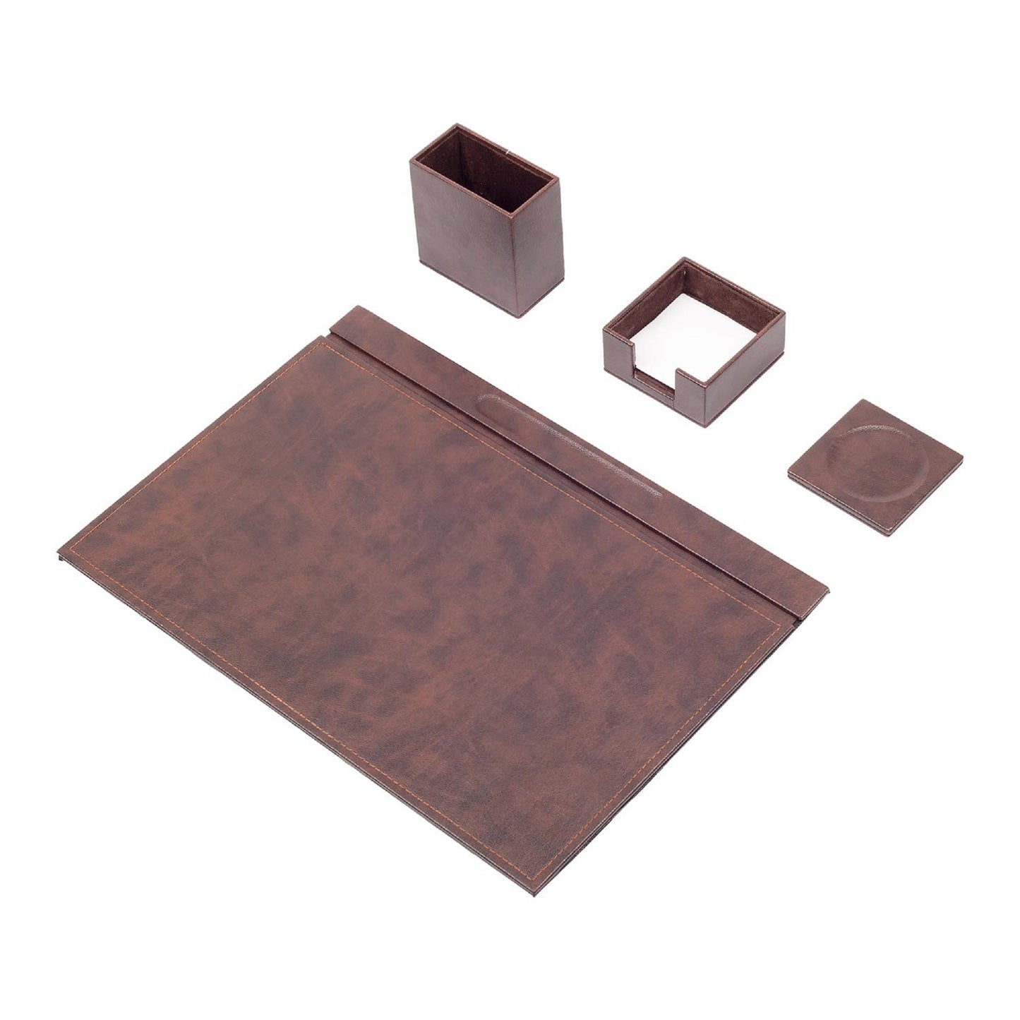 MOOG Leather Desk Set - 4 Accessories - White - 4 PCS - themonogram manor 