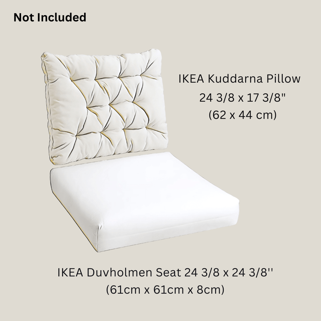 Black and White Cabana Stripe Outdoor Slip Covers, Compatible with IKEA Duvholmen Kuddarna - themonogram manor 