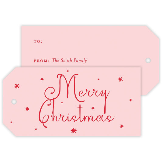 pink christmas drip personalized gift tag - themonogram manor 