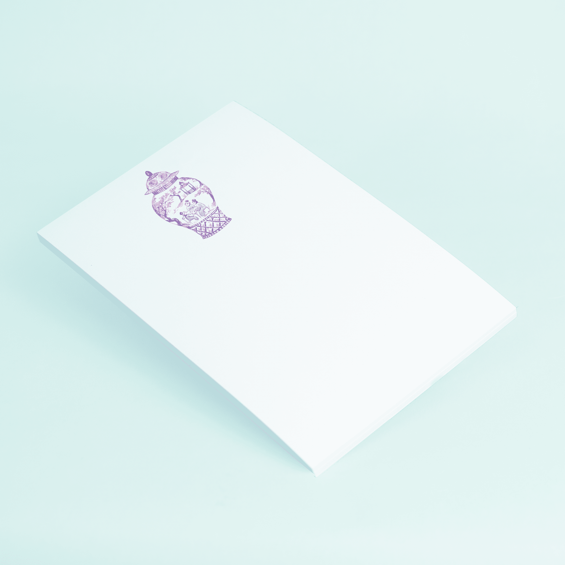 Purple Mahjong Ginger Jar Notepad - themonogram manor 