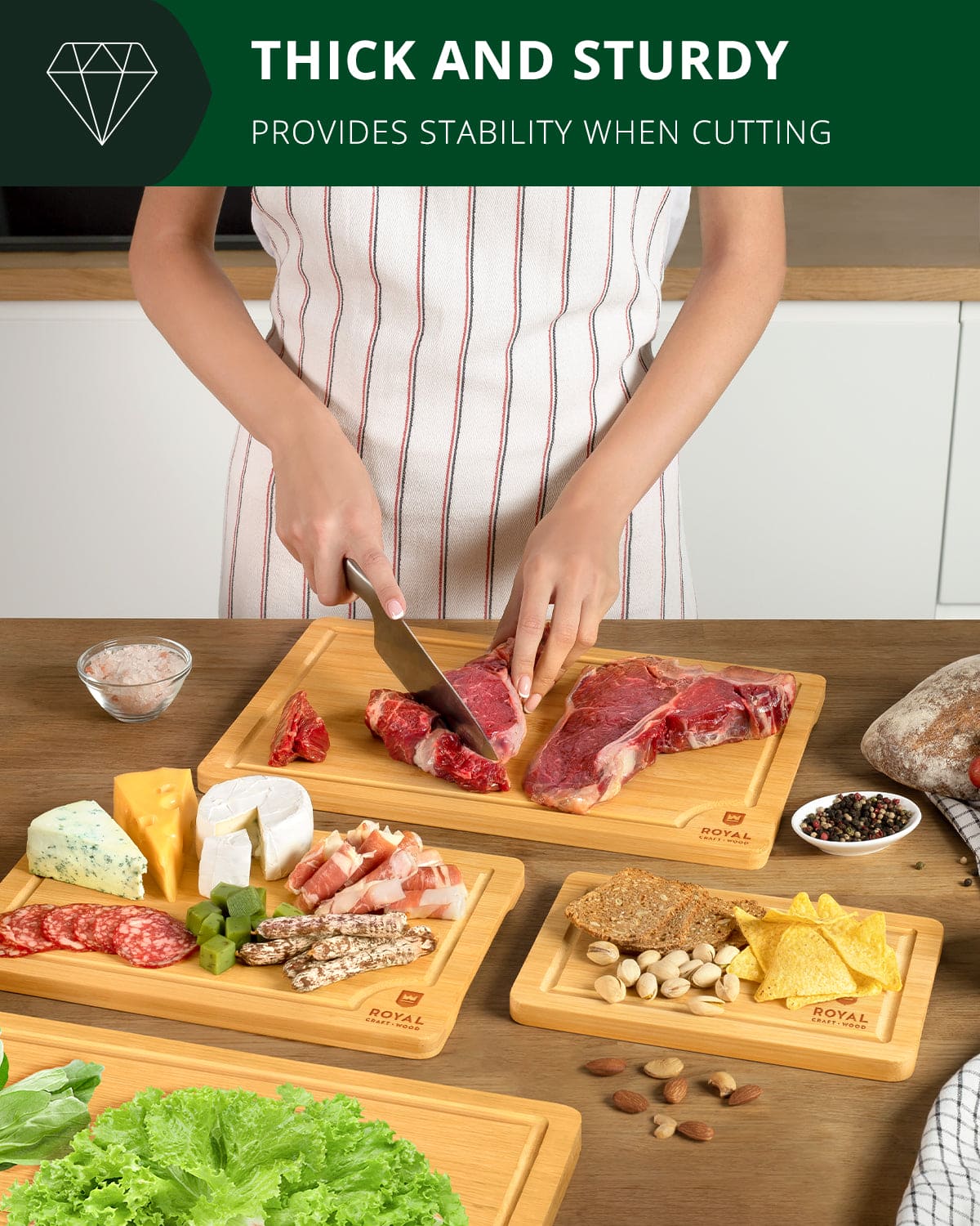 Cutting Board Set of 4, Bamboo - themonogram manor 