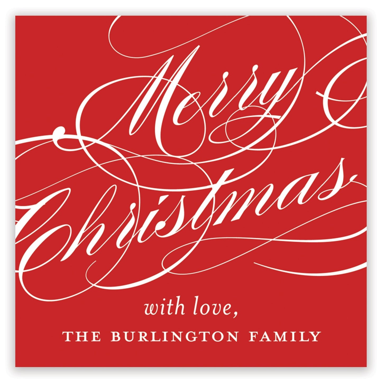 christmas script red enclosure card - themonogram manor 