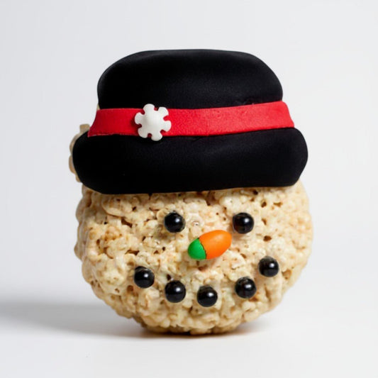 Snowman Face Rice Crispie Treats - themonogram manor 