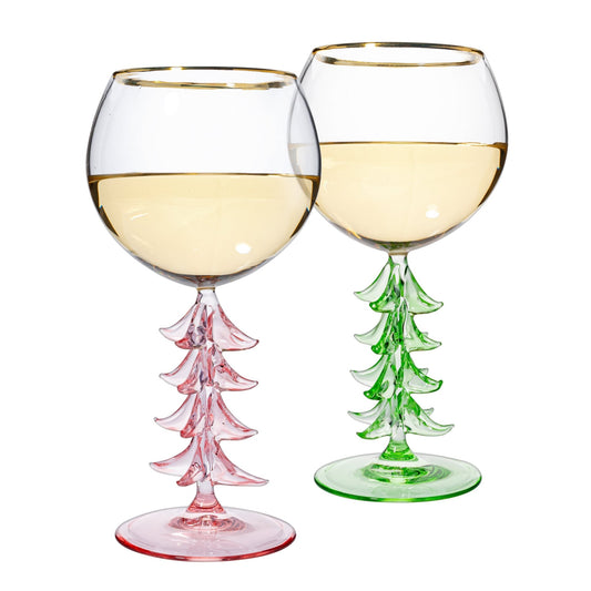 Natale Stemmed Wine Glassware, Set of 2 - themonogram manor 