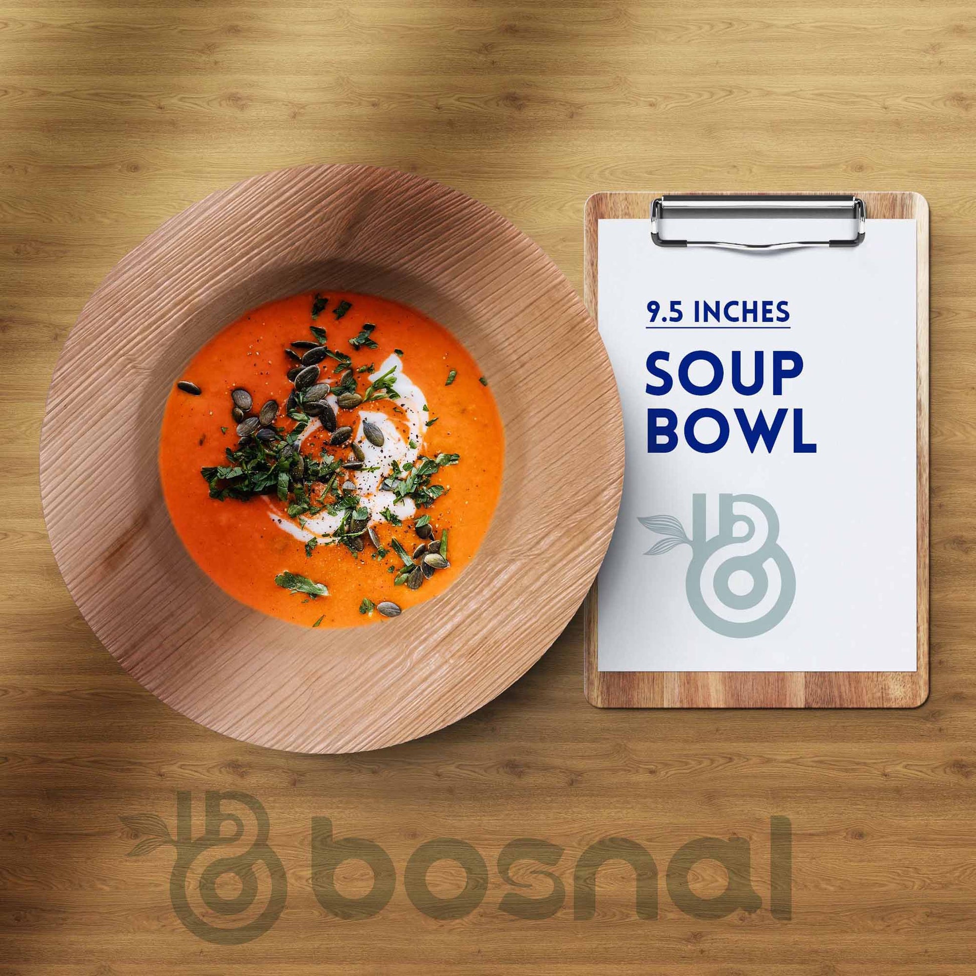 Bosnal - Palm Leaf Biodegradable Bowls, 9.5 inch Round Soup Bowl - themonogram manor 