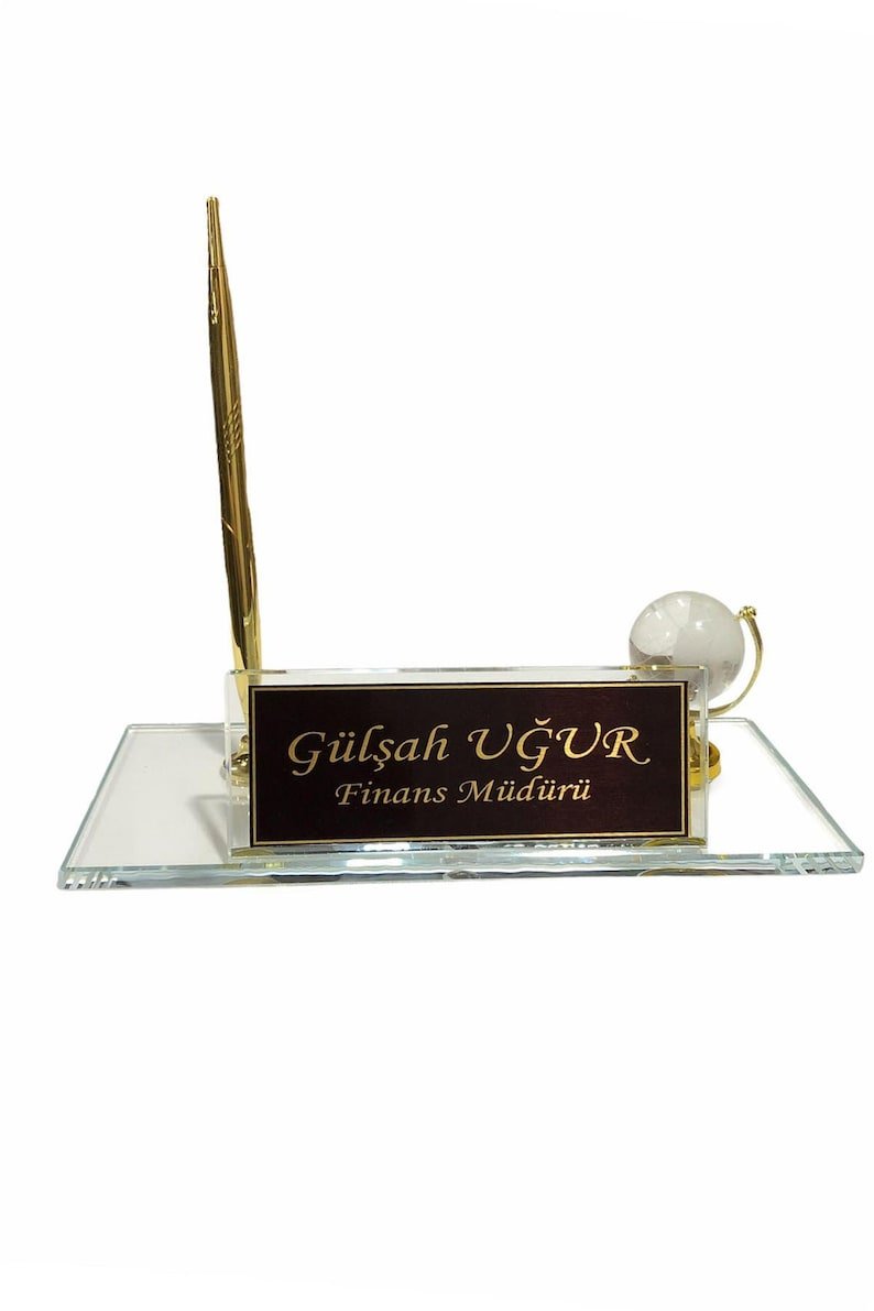 MOOG Personalized Glass Desk Name Plate - themonogram manor 