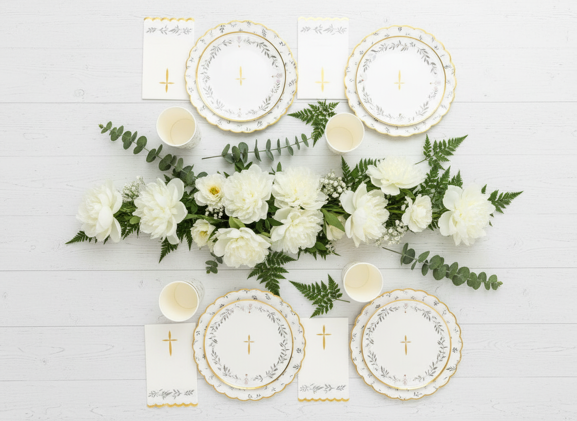 Religious Eucalyptus Dessert Plates 8" (Set of 8)