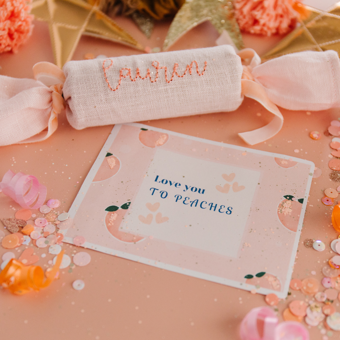 Custom Monogrammed Reusable Pink Party Cracker
