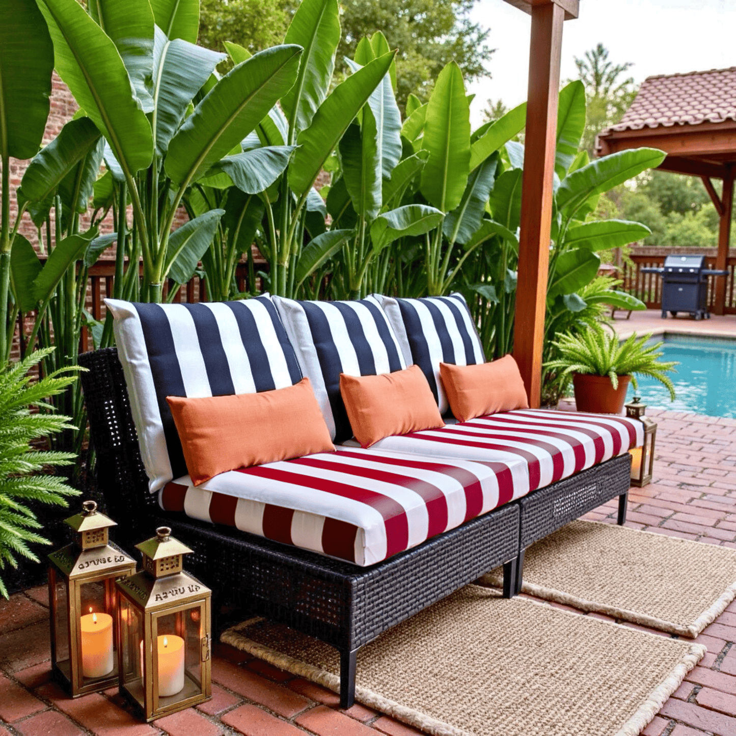 2 Pack Outdoor Pillow Covers | Black White Stripe | Compatible with IKEA Duvholmen and Kuddarna Cushions