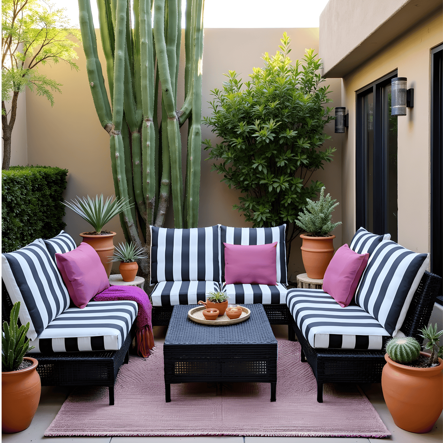 Black and White Cabana Stripe Outdoor Slip Covers, Compatible with IKEA Duvholmen Kuddarna