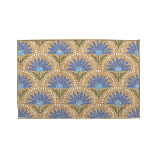 Coneflower Blue Nu-Jute Rug - New & WASHABLE!
