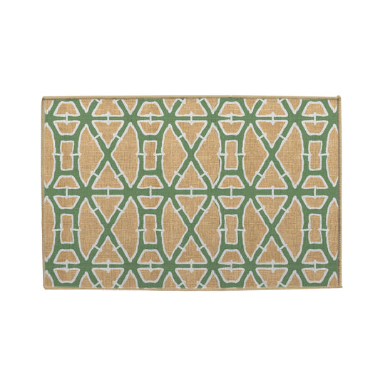 Bamboo Green Nu-Jute Rug - New & WASHABLE!