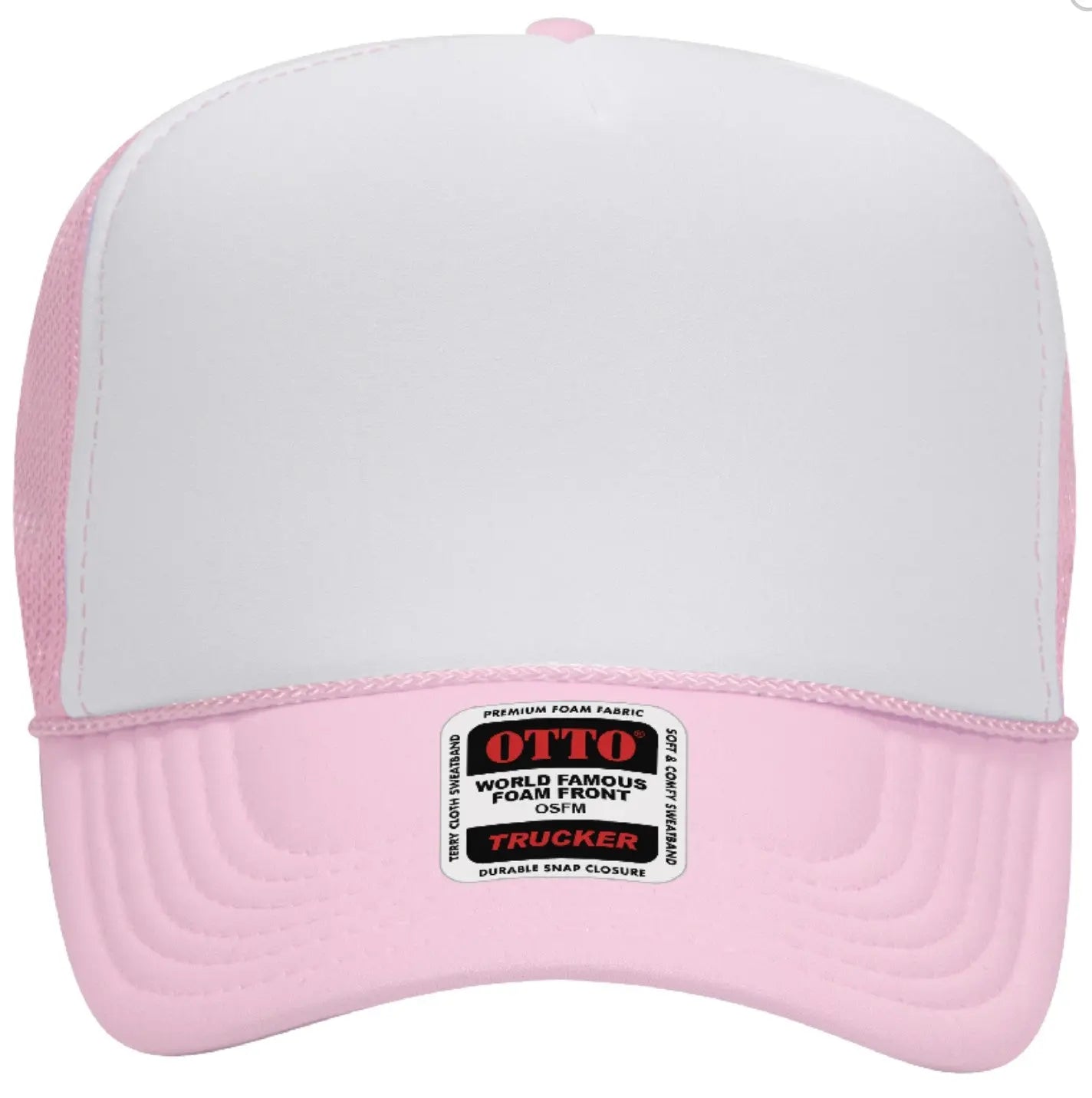 It's River Time Neon Pink Design Adult Otto Foam Trucker Hat