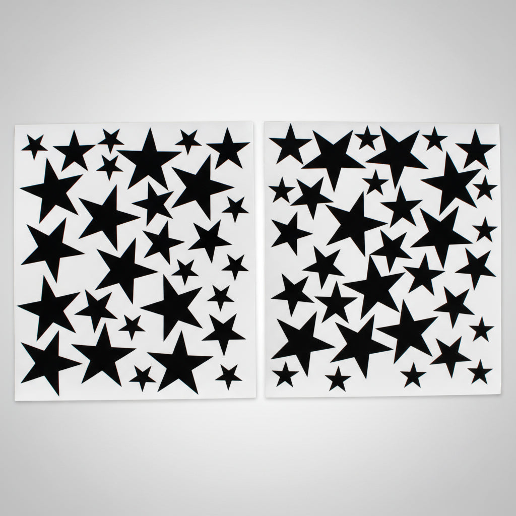 Stars Reusable Wall Decal - Black (66 Pcs)