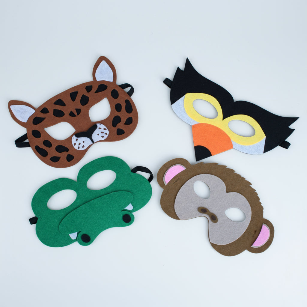 Tropical Animals Felt Masks (Set of 4)