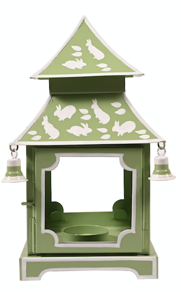 Grass Green & White Bunny Pagoda Lantern